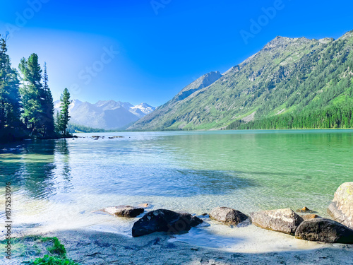 Wallpaper Mural Scenic Lake View with Mountains and Trees in Background Nature Landscape Photography for Outdoor Enthusiasts Torontodigital.ca