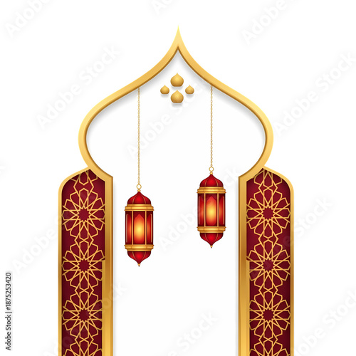 Wallpaper Mural Ramadan Lanterns and Archway with Islamic Geometric Patterns Torontodigital.ca