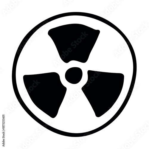 Hand drawn radiation sign Nuclear radiation hazard symbol Radioactive danger warning sign clipart in doodle style Nuclear safety Radioactive waste Single element for print, web, design, decor