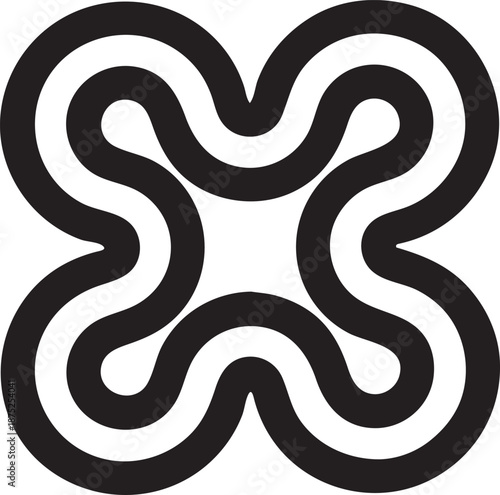 Vector snake tattoo design featuring a swirling reptile silhouette pattern with floral ornaments and nature elements in a wavy line art illustration style