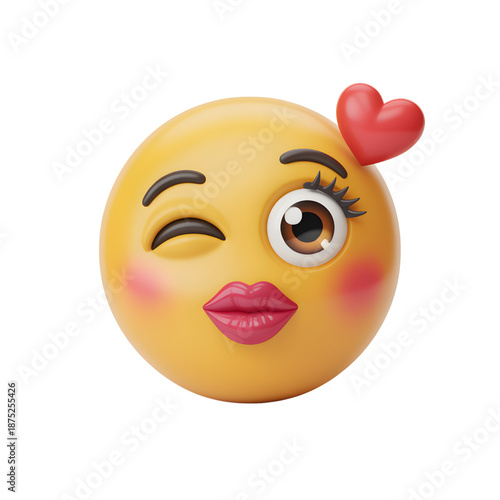 Winking Yellow Emoji with Heart