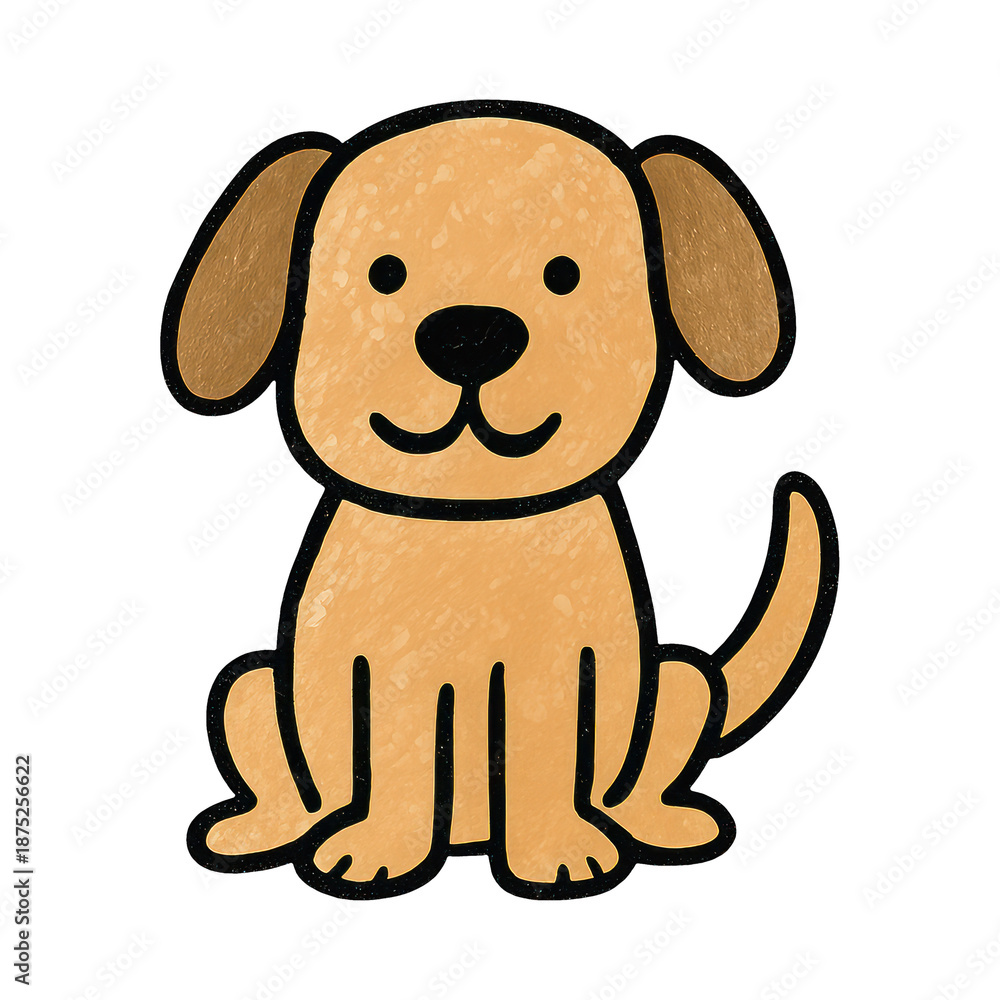 Fototapeta premium PNG Cute cartoon dog illustration.