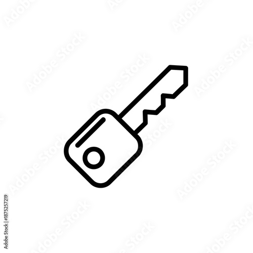 Minimalist Black and White Key Icon for Security and Access Themes