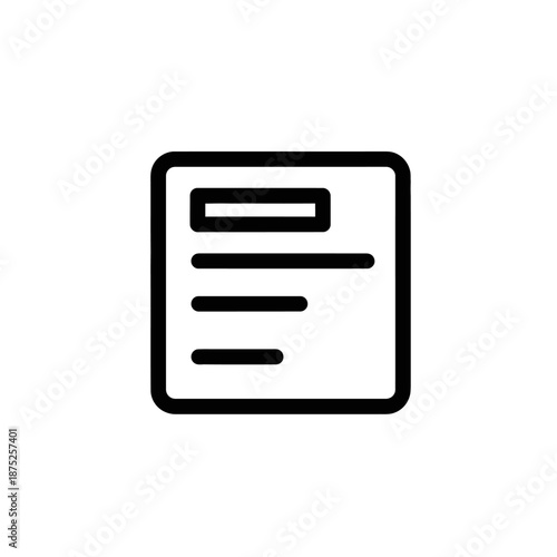 Minimalist Document Icon for Digital Files and Data Management