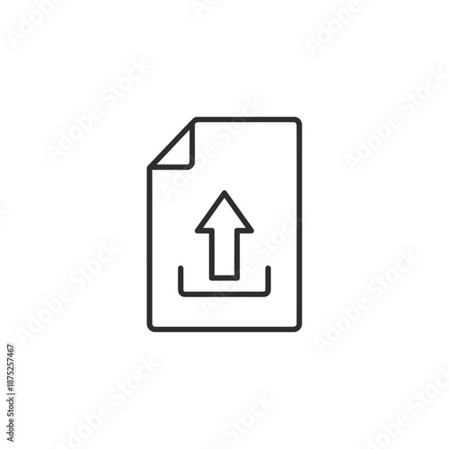 Minimalist Document Upload Icon for Digital File Sharing and Storage
