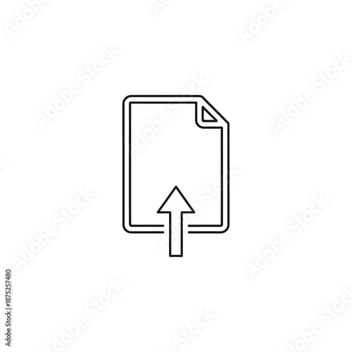 Minimalist Document Upload Icon for Digital Files and Cloud Storage