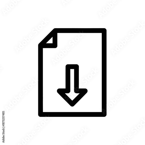 Minimalist Document with Download Arrow Icon for Digital File Access