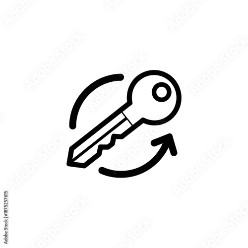 Minimalist Key Icon for Security and Access Control Visuals