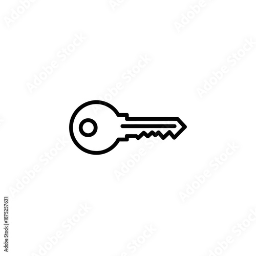 Minimalist Key Icon for Security and Access Control Visuals