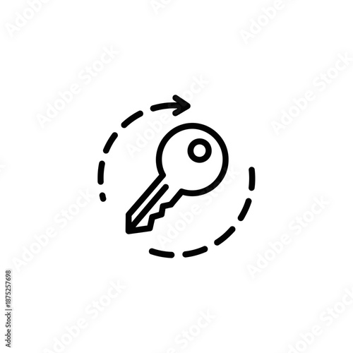 Minimalist Key Icon Illustration for Security and Access Control