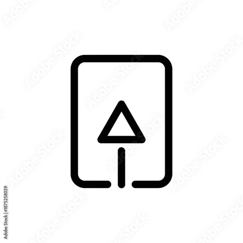 Free Download Minimalist Line Art Icon of Elevation or Upward Arrow Symbol for User Interface Design - GFXLoad