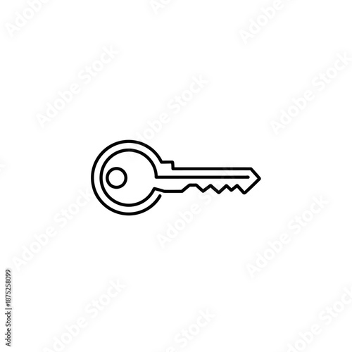 Minimalist Line Art Illustration of a Classic Key for Security and Access Concepts