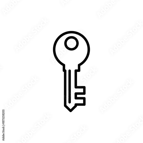 Minimalist Line Drawing of a Classic Key for Security and Access Concepts