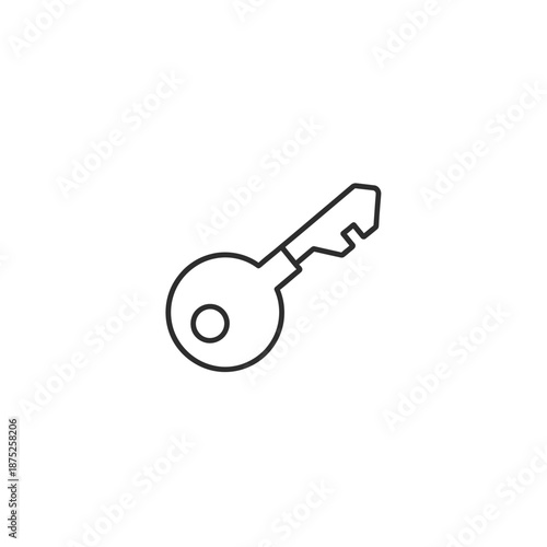 Minimalist Line Art Key Icon for Security and Access Representation