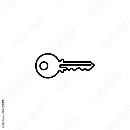 Minimalist Line Drawing of a Key Icon for Security and Access Concept