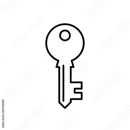 Minimalist Line Drawing of a Key for Symbolic Access or Security Concept