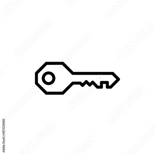 Minimalist Line Drawing of a Key Icon for Security and Access Concepts