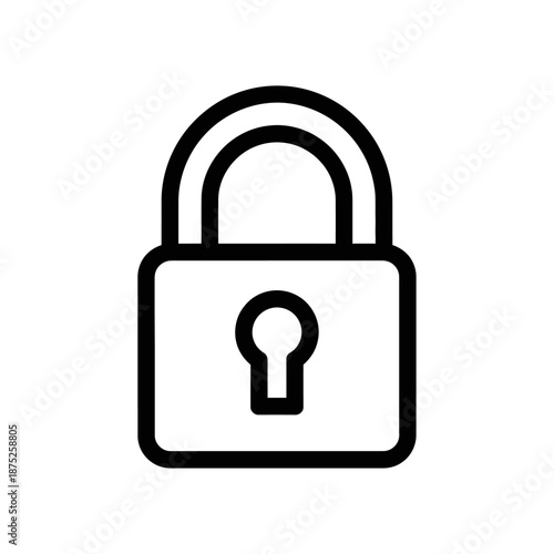 Minimalist Lock Icon for Security and Privacy Applications