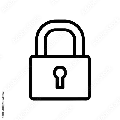 Minimalist Lock Icon for Security and Privacy Concept in Digital Environment