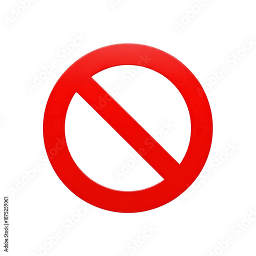 Red prohibition symbol isolated on transparent background