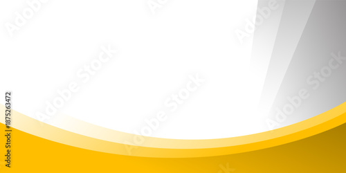 White and yellow wave shapes for business presentation abstract background. Vector illustration