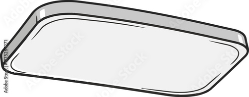 A simple, clean illustration of a rectangular baking tray with rounded corners