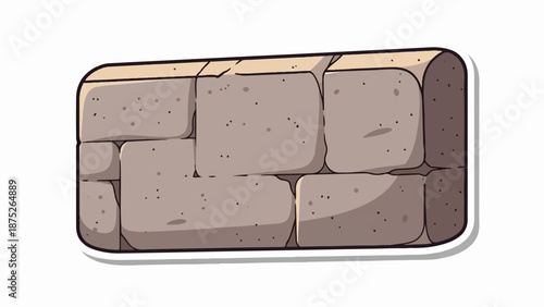 A stylized cartoon stone wall texture, rendered in earthy tones with visible imperfections