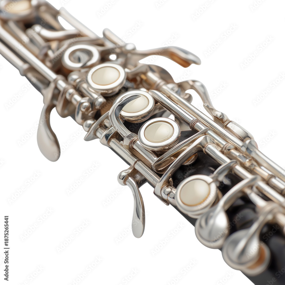 Obraz premium Elegant Close-Up of a Silver Oboe