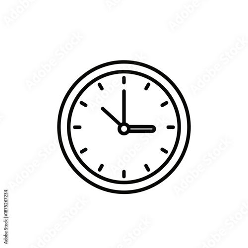 Minimalist Wall Clock Showing Time for Home or Office Decor