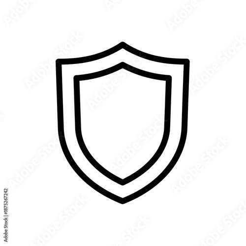 Minimalist Shield Icon for Security or Protection Concept in Digital Design