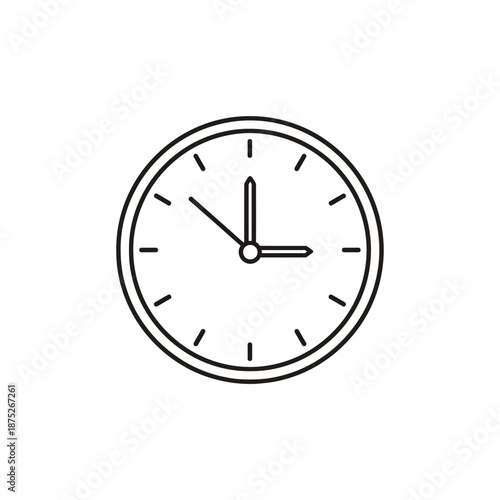 Minimalist Wall Clock Showing Time in Modern Home or Office Environment