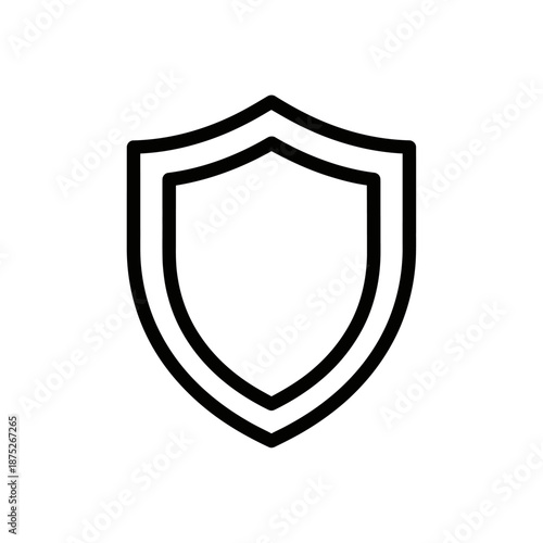 Minimalist Shield Icon for Security or Protection Concepts in Digital Media