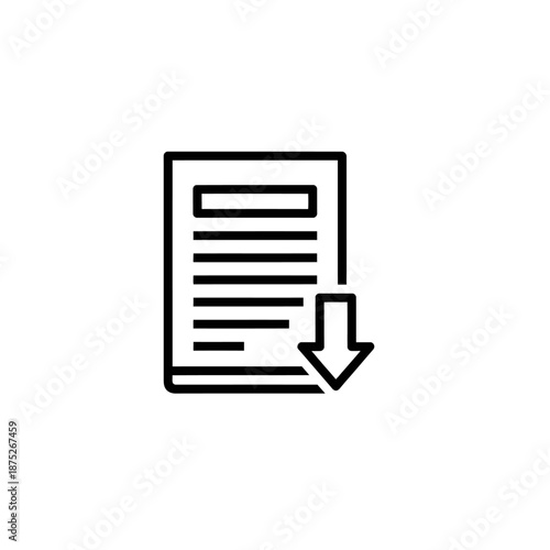 Modern Business Document with Download Icon Representing Data Access