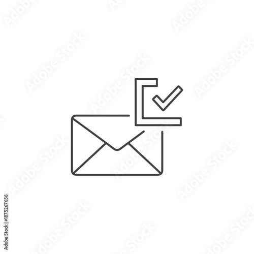 Modern Email Icon with Checkmark for Digital Communication and Messaging