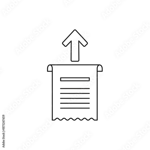 Modern Data Upload Icon with Arrow and Document for Digital Files