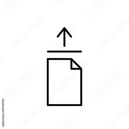 Modern Digital File Upload Icon in Flat Design for Tech Interface