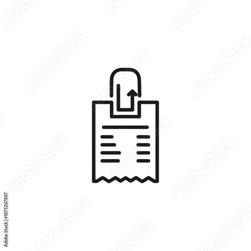Modern Digital Receipt Scanner Icon for Financial Documentation and Cash Register Apps
