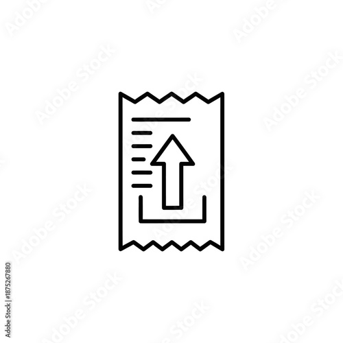 Modern Digital Receipt with Upward Payment Arrow for Financial Transactions