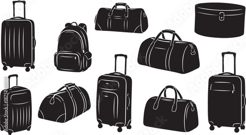 Collection of various luggage and travel bags on display