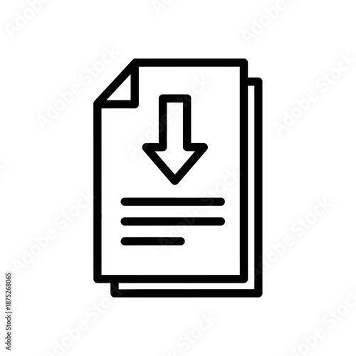Modern Office Document Download Icon for Digital File Management