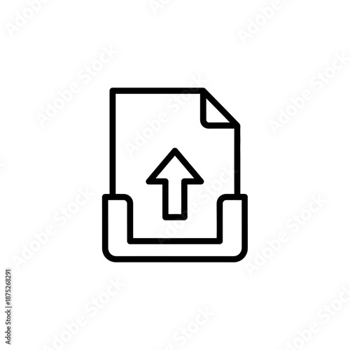 Professional Business Document Upload Icon for Digital Files and Data Sharing