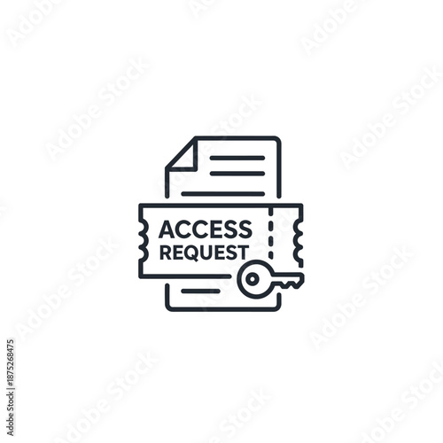 Secure Digital Access Request Icon for Digital Security and Data Authorization
