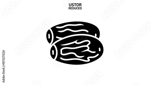 Black Eggplant Icon on White Background, Vector Illustration