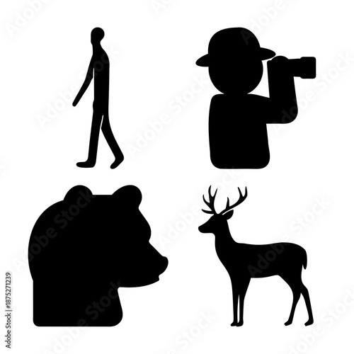 Icons representing outdoor activities, wildlife observation, and nature exploration