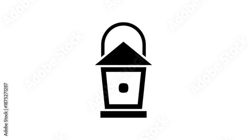 Black Birdcage Icon Isolated on White Background
