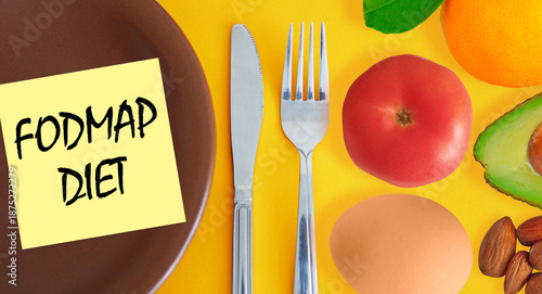 FODMAP Diet Concept - Digestive Health, Irritable Bowel Syndrome Management, Gut Sensitivity and Elimination Diet Nutrition Background © Andrii
