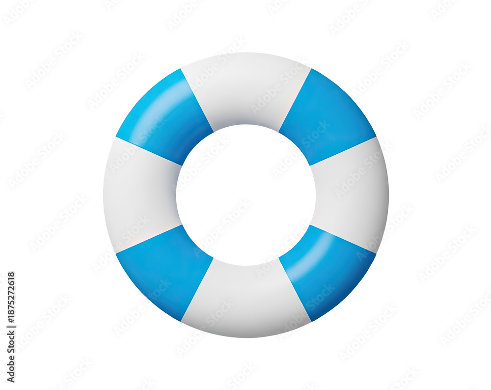 Obraz premium Blue and white life preserver ring suggesting safety rescue and emergency assistance