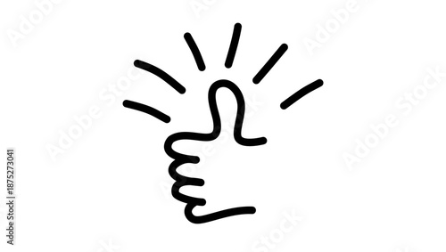 hand showing everything is good, black isolated silhouette