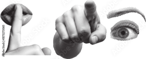 Listen You See Human Senses Concept Isolated background