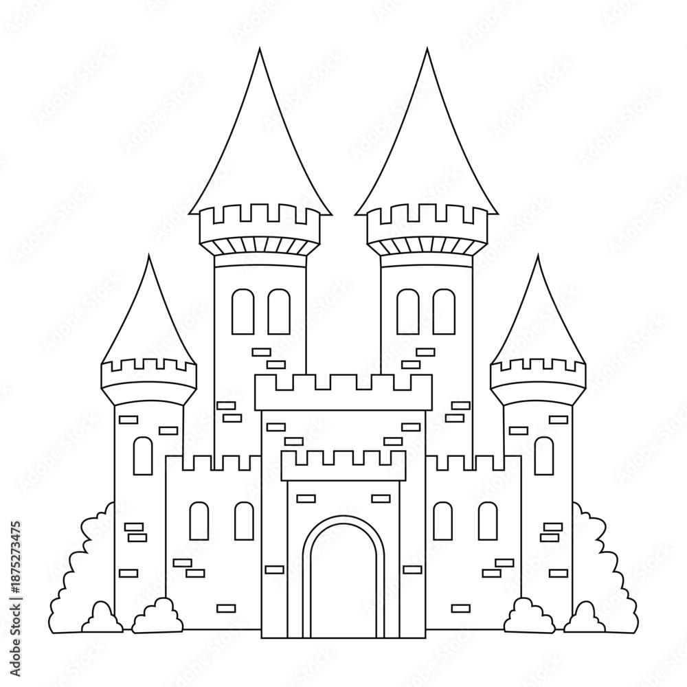 Fototapeta premium Castle Line Art
